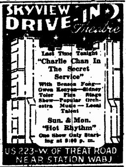 Sky Drive-In Theatre - Old Ad As Skyview From Michigan Drive-Ins (newer photo)
